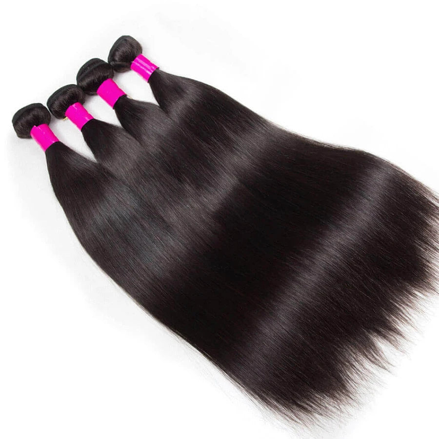 Brazilian Straight Human Hair Bundles – Natural Black (Soft & Silky)