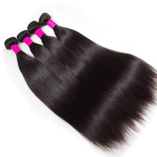 Brazilian Straight Human Hair Bundles – Natural Black (Soft & Silky)