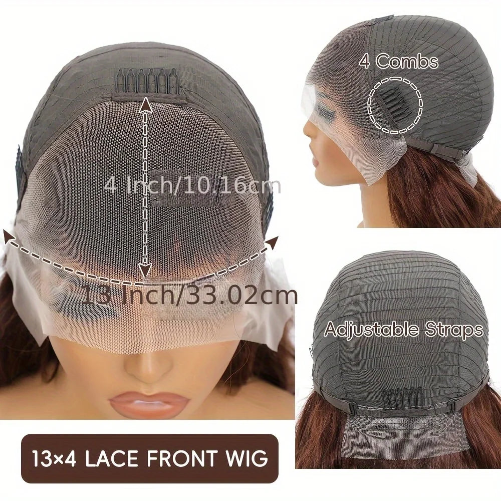99J Burgundy Body Wave Lace Front Wig- 13x6 Human Hair Wig, 250% Density