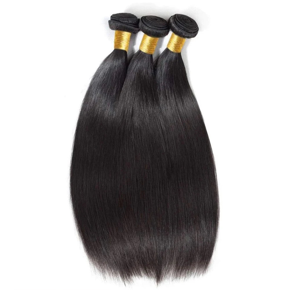 Brazilian Straight Human Hair Bundles – Natural Black (Soft & Silky)