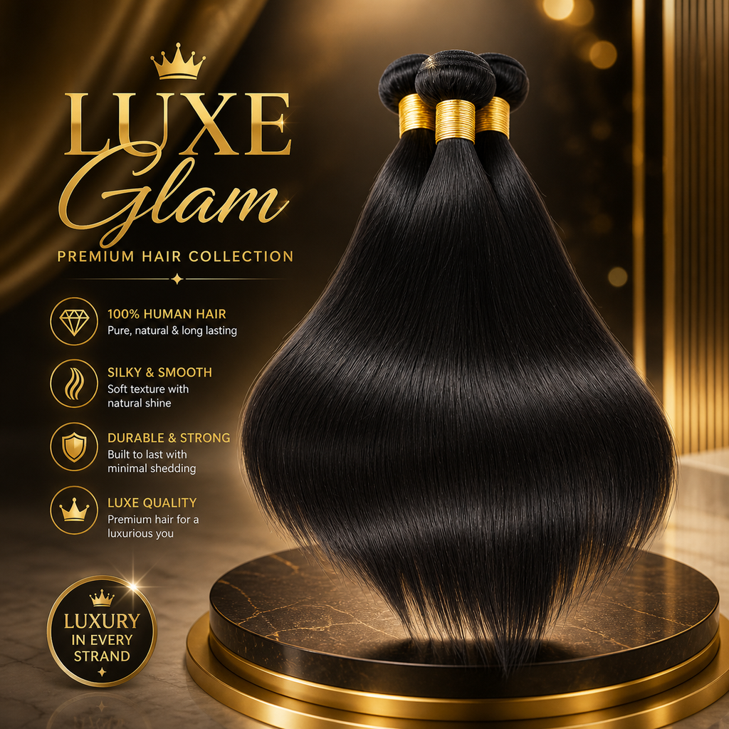 Brazilian Straight Human Hair Bundles – Natural Black (Soft & Silky)